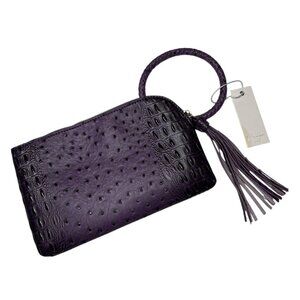 Virago Purple Vegan Wristlet Clutch with Fringe Detail NEW